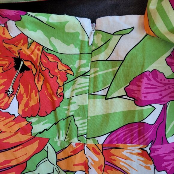 NINe West Womens Skirt Size 4 Colorful Floral Cotton Stretch Festival Boho 16489 - Picture 9 of 10